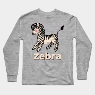 Cute Baby Zebra design perfect for children Long Sleeve T-Shirt